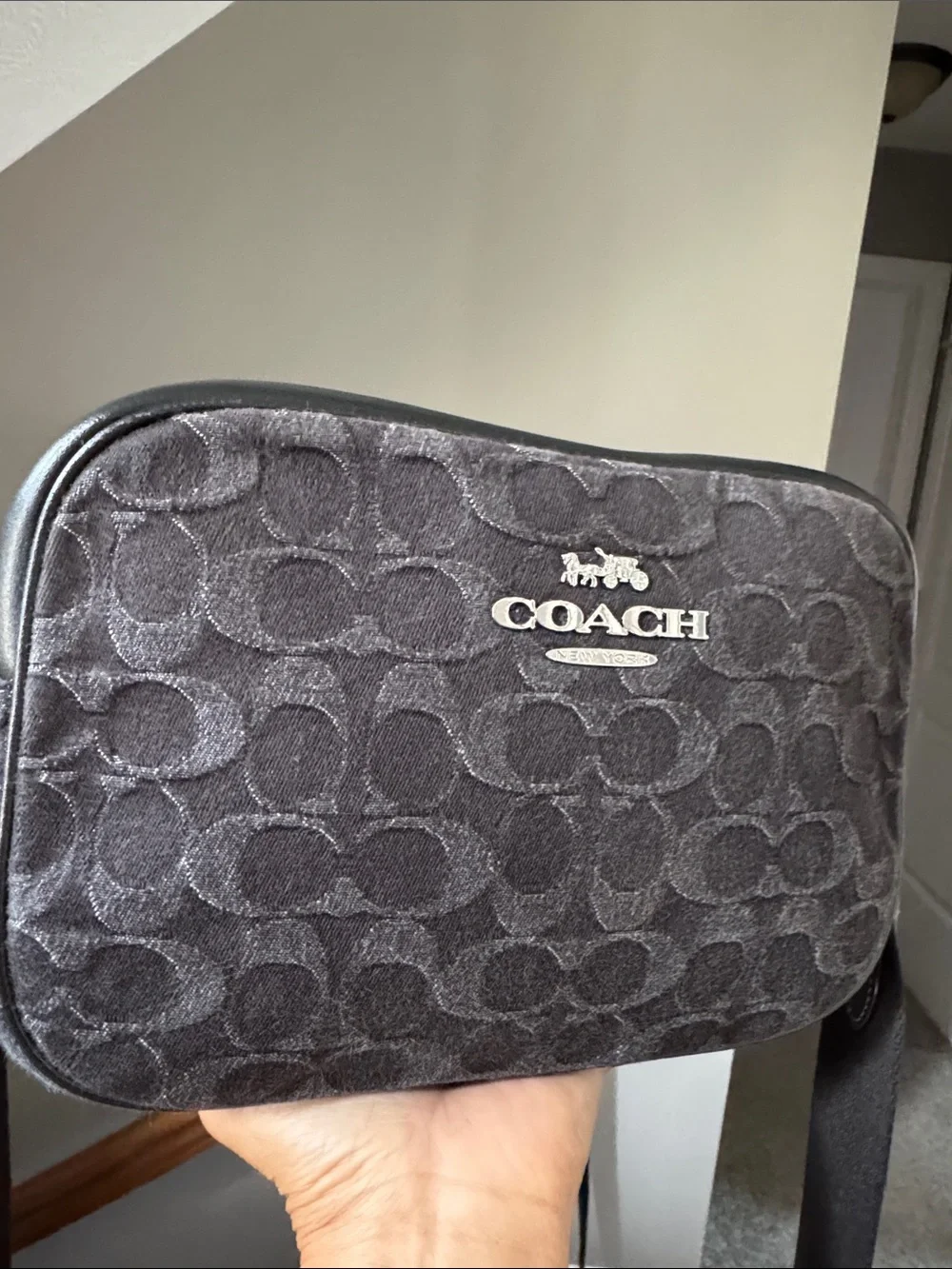 Coach Black Signature Jacquard Messenger Bag